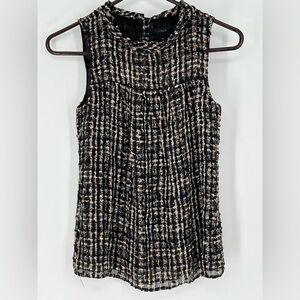 J. CREW SILK BLEND SLEEVELESS‎ BLOUSE LINED 4 BACK BUTTONS,  SILKY SOFT LUXURY
